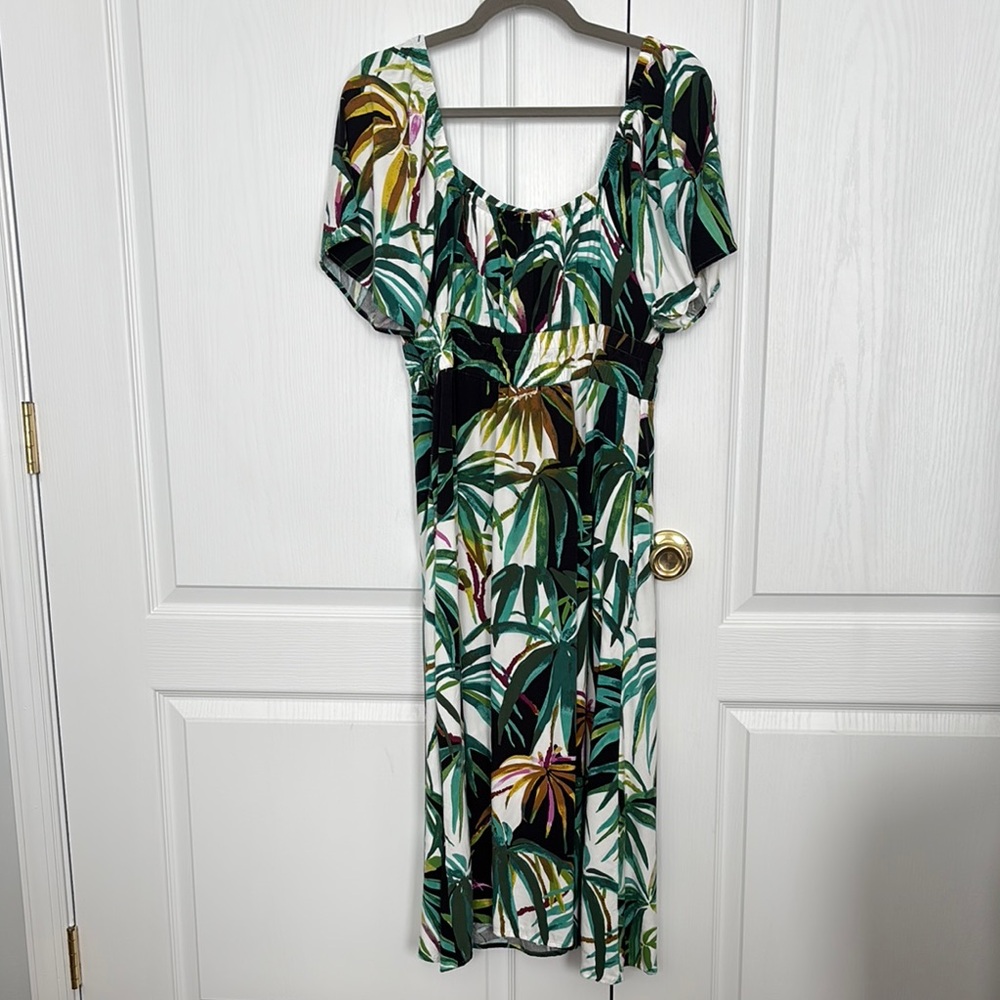 Soma Tropical Print Green Dress
